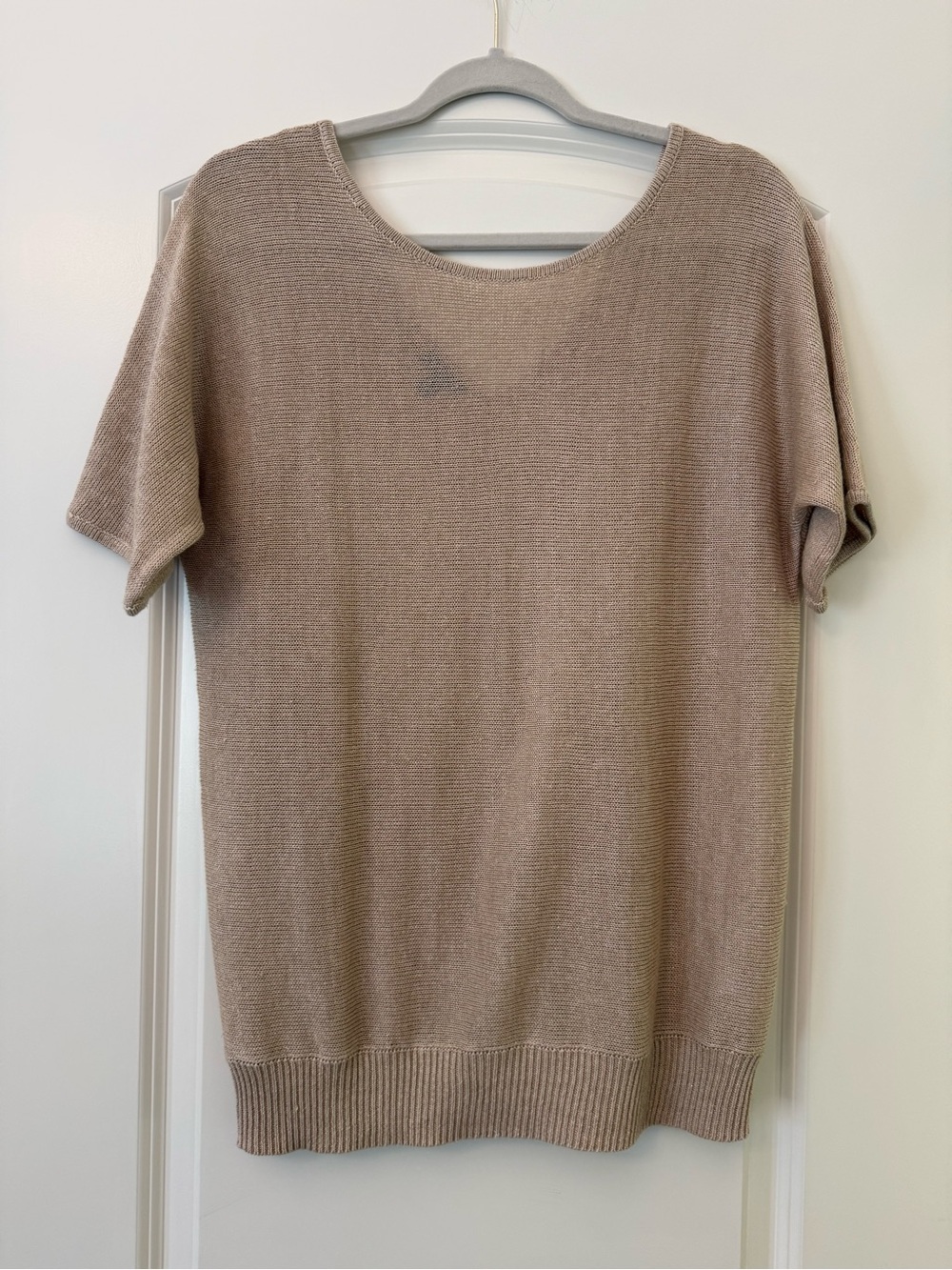 Talbots Short-Sleeve Knit Top in Taupe